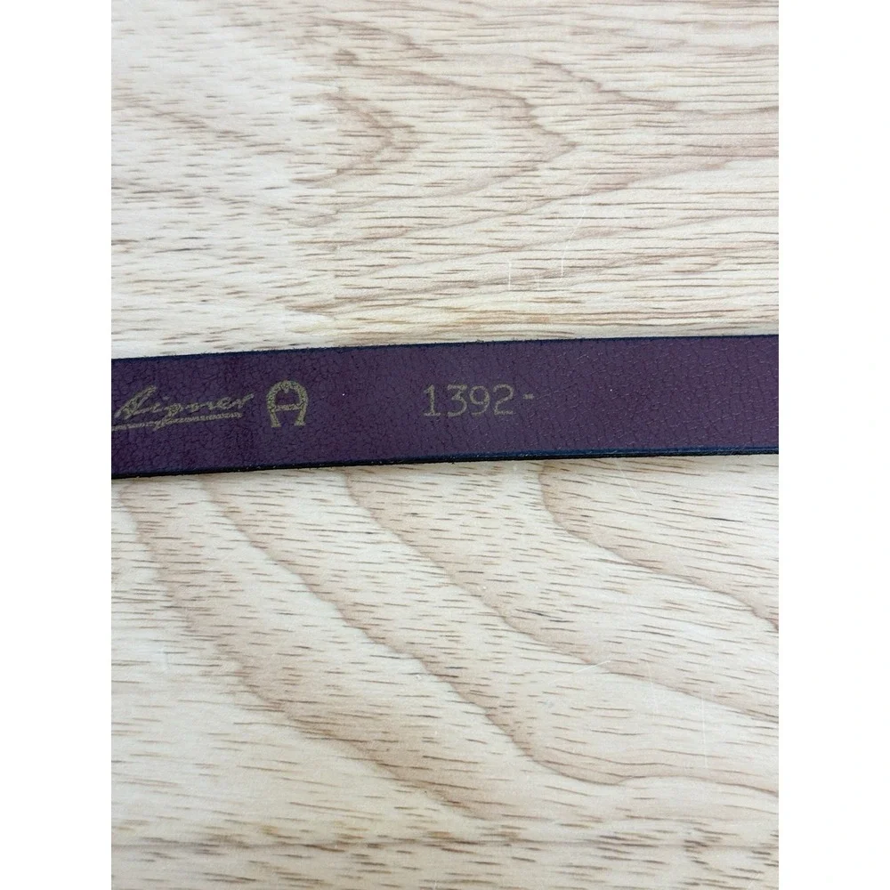 Etienne Aigner Leather Belt 26 Skinny Brown Brass Buckle Vintage  Old‎ Money #32